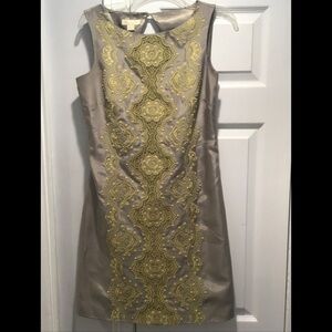 Monsoon Tan/Yellow Party Dress Size 6